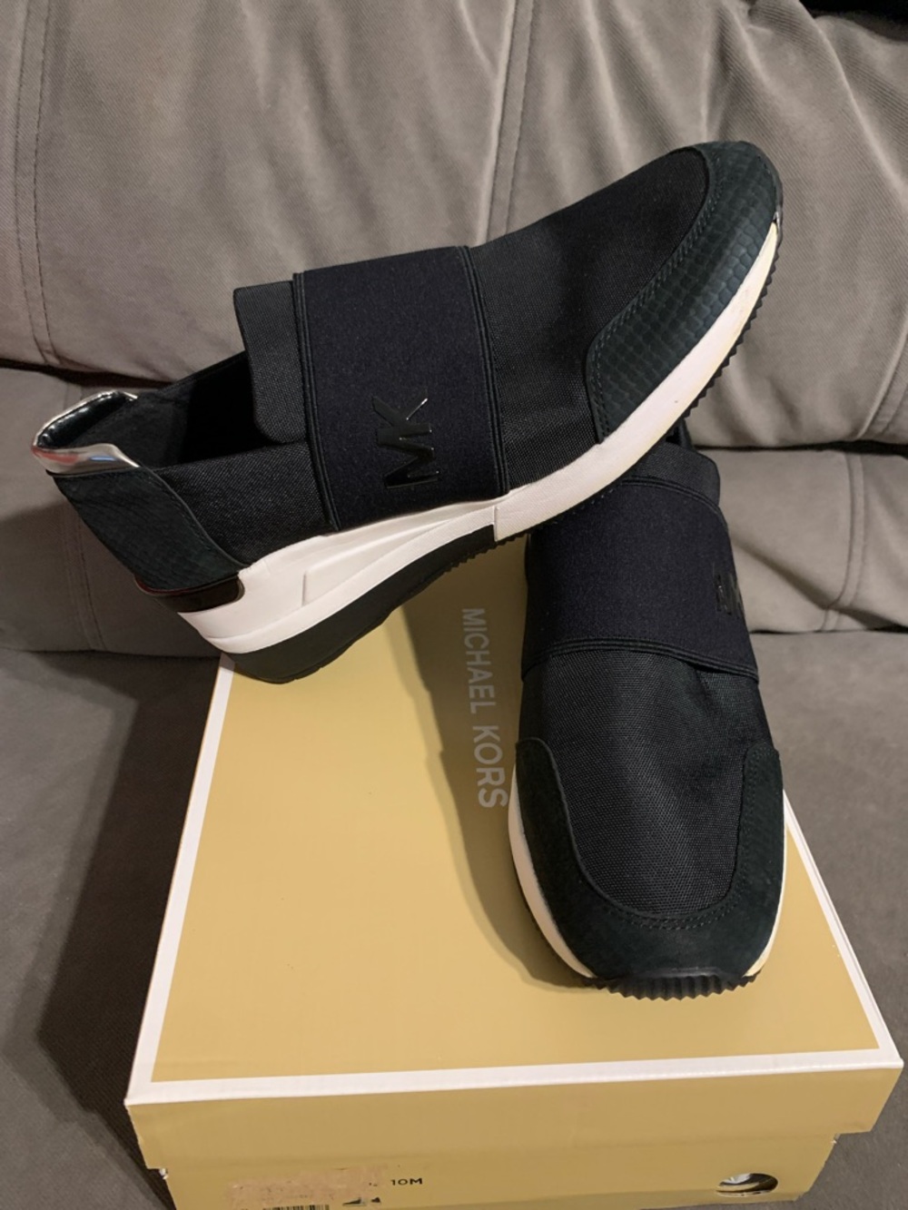Michael Kors Black and White Slip-On Sneakers